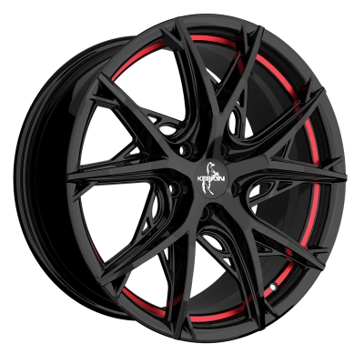 Keskin Wheels KT24 Black Painted Red Inside 8.5x19 ET 40 5/108 | Alufelge kaufen - Große Auswahl an Felgen für Autos | Alfa Cars