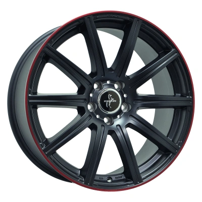 Keskin Wheels KT16 Matt Black Lip Red 9.5x19 ET 45 5/112 | Alufelge kaufen - Große Auswahl an Felgen für Autos | Alfa Cars