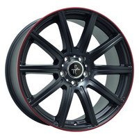 Keskin Wheels KT16 Matt Black Lip Red 9.5x19 ET 45 5/112 | Alufelge kaufen - Große Auswahl an Felgen für Autos | Alfa Cars