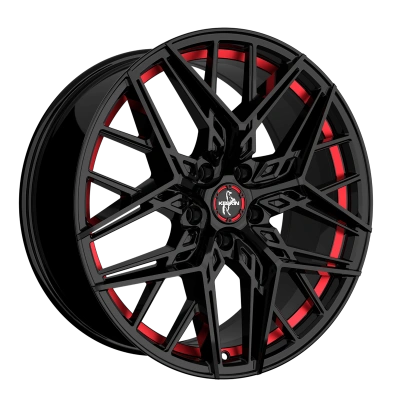 Keskin Wheels KT25 Black Painted Red Inside 8.5x20 ET 30 5/120 | Alufelge kaufen - Große Auswahl an Felgen für Autos | Alfa Cars