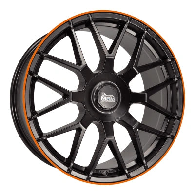 MAM Wheels GT1 Matt Black Lip Orange 9.5x19 ET 42 5/112 | Alufelge kaufen - Große Auswahl an Felgen für Autos | Alfa Cars