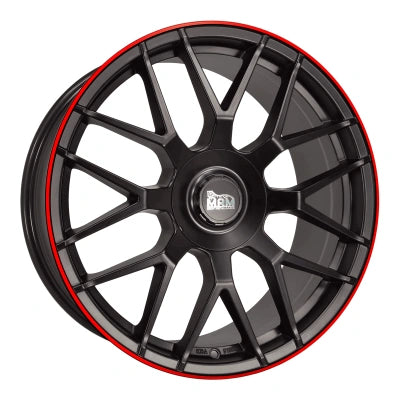 MAM Wheels GT1 Matt Black Lip Red 9.5x19 ET 30 5/112 | Alufelge kaufen - Große Auswahl an Felgen für Autos | Alfa Cars