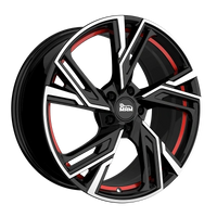 MAM Wheels RS5 Black Front Polish Red Inside 7x16 ET 38 5/100 | Alufelge kaufen - Große Auswahl an Felgen für Autos | Alfa Cars