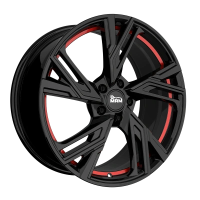 MAM Wheels RS5 Black Painted Red Inside 8.5x20 ET 40 5/108 | Alufelge kaufen - Große Auswahl an Felgen für Autos | Alfa Cars